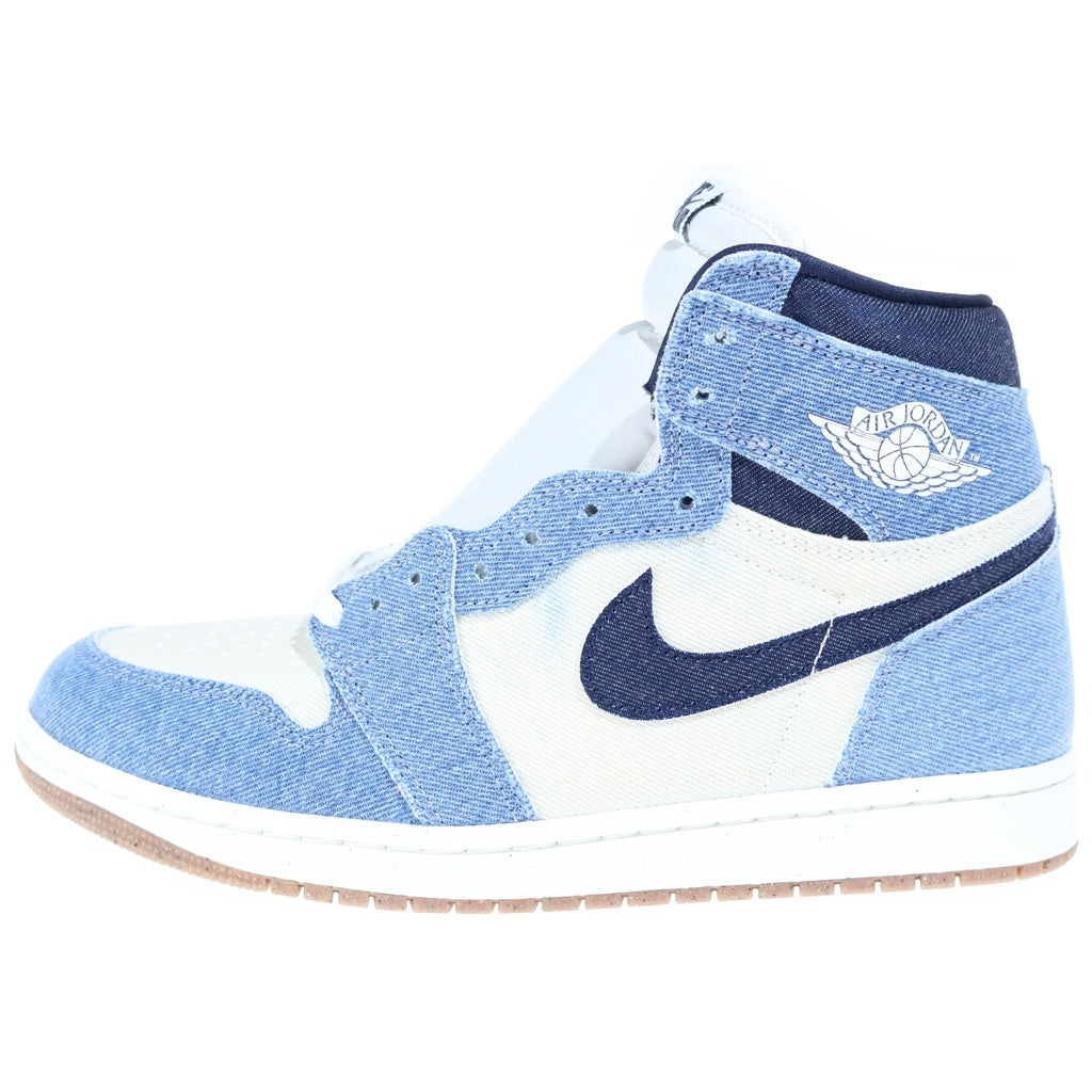 NIKE(ナイキ) AIR JORDAN1 RETRO HIGH OG DENIM エアジョーダン 1 デニム ハイカットスニーカー インディゴ/ホワイト US9.5/27.5cm FQ2947-100