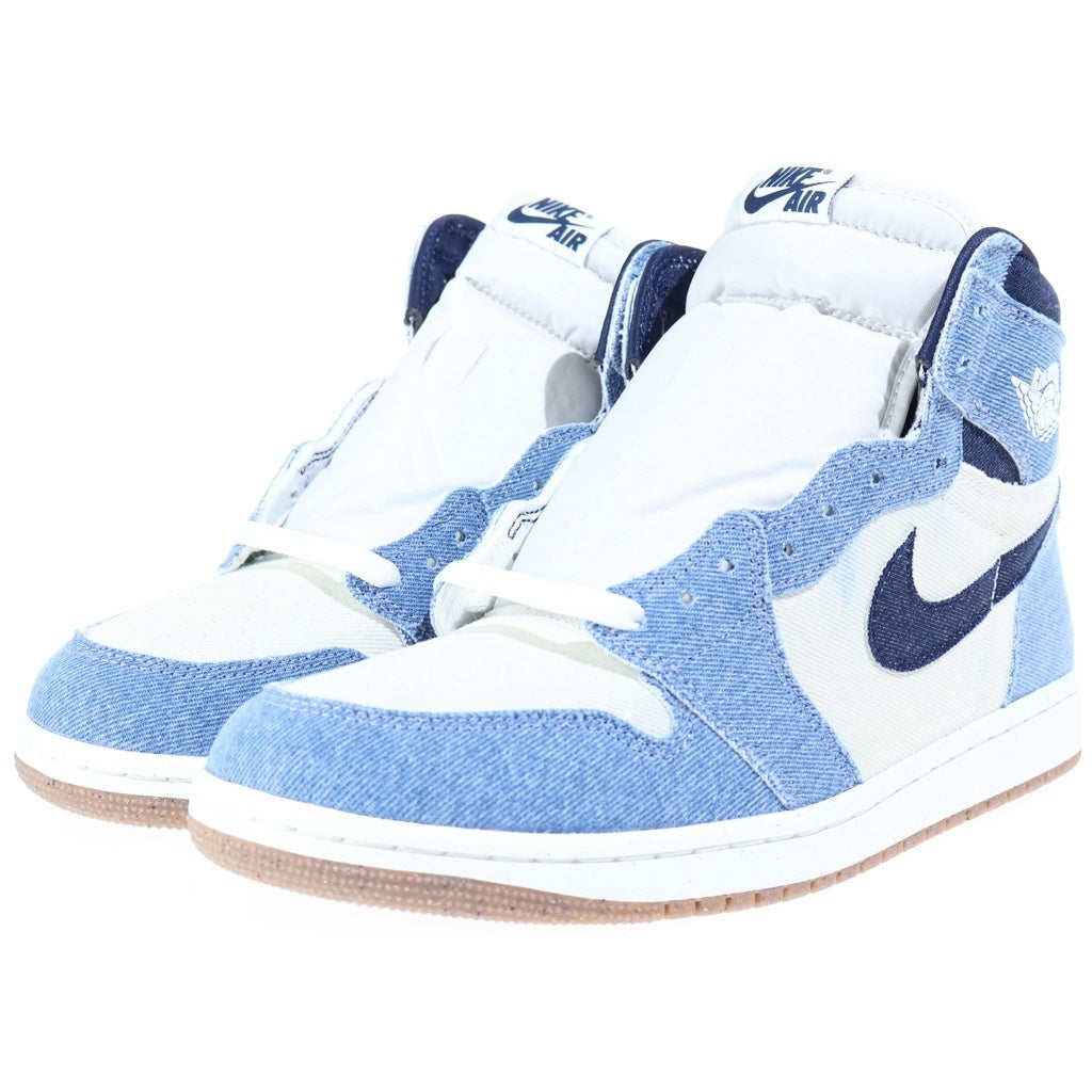 NIKE(ナイキ) AIR JORDAN1 RETRO HIGH OG DENIM エアジョーダン 1 デニム ハイカットスニーカー インディゴ/ホワイト US9.5/27.5cm FQ2947-100