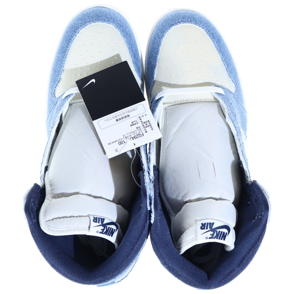 NIKE(ナイキ) AIR JORDAN1 RETRO HIGH OG DENIM エアジョーダン 1 デニム ハイカットスニーカー インディゴ/ホワイト US9.5/27.5cm FQ2947-100