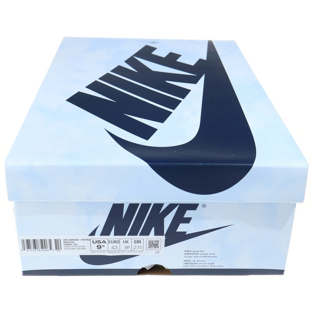 NIKE(ナイキ) AIR JORDAN1 RETRO HIGH OG DENIM エアジョーダン 1 デニム ハイカットスニーカー インディゴ/ホワイト US9.5/27.5cm FQ2947-100