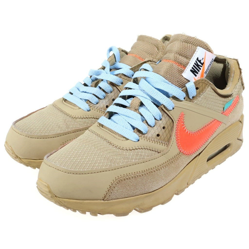 NIKE(ナイキ) ×OFF-WHITE THE 10 AIR MAX 90 DESERT ORE オフホワイト エアマックス90 デザートオレ ローカットスニーカー ブラウン US7.5/25.5cm AA7293-200