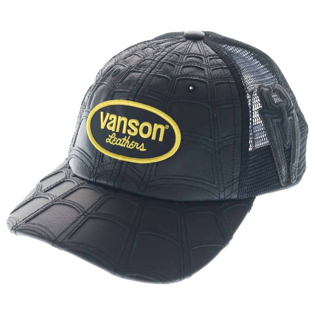 SUPREME(シュプリーム) 26SS ×Vanson Leathers Spider-Man Mesh Back 6-Panel バンソン スパイダーマン レザーメッシュ 6パネルキャップ 帽子 ブラック