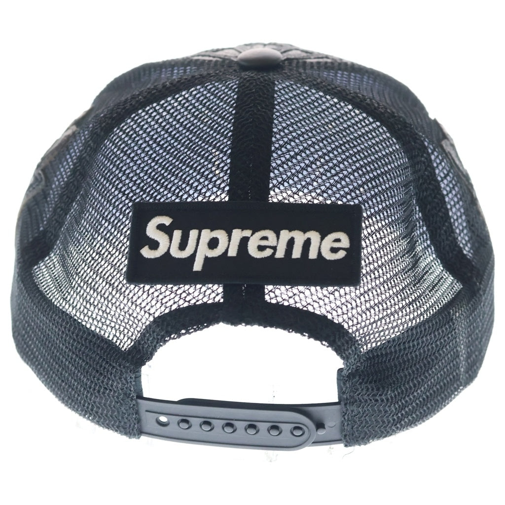 SUPREME(シュプリーム) 26SS ×Vanson Leathers Spider-Man Mesh Back 6-Panel バンソン スパイダーマン レザーメッシュ 6パネルキャップ 帽子 ブラック