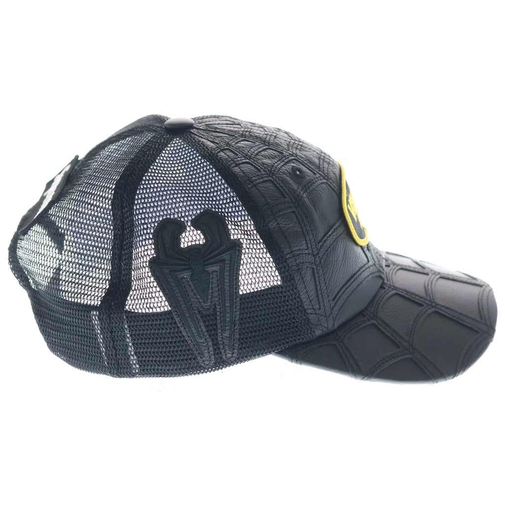 SUPREME(シュプリーム) 26SS ×Vanson Leathers Spider-Man Mesh Back 6-Panel バンソン スパイダーマン レザーメッシュ 6パネルキャップ 帽子 ブラック