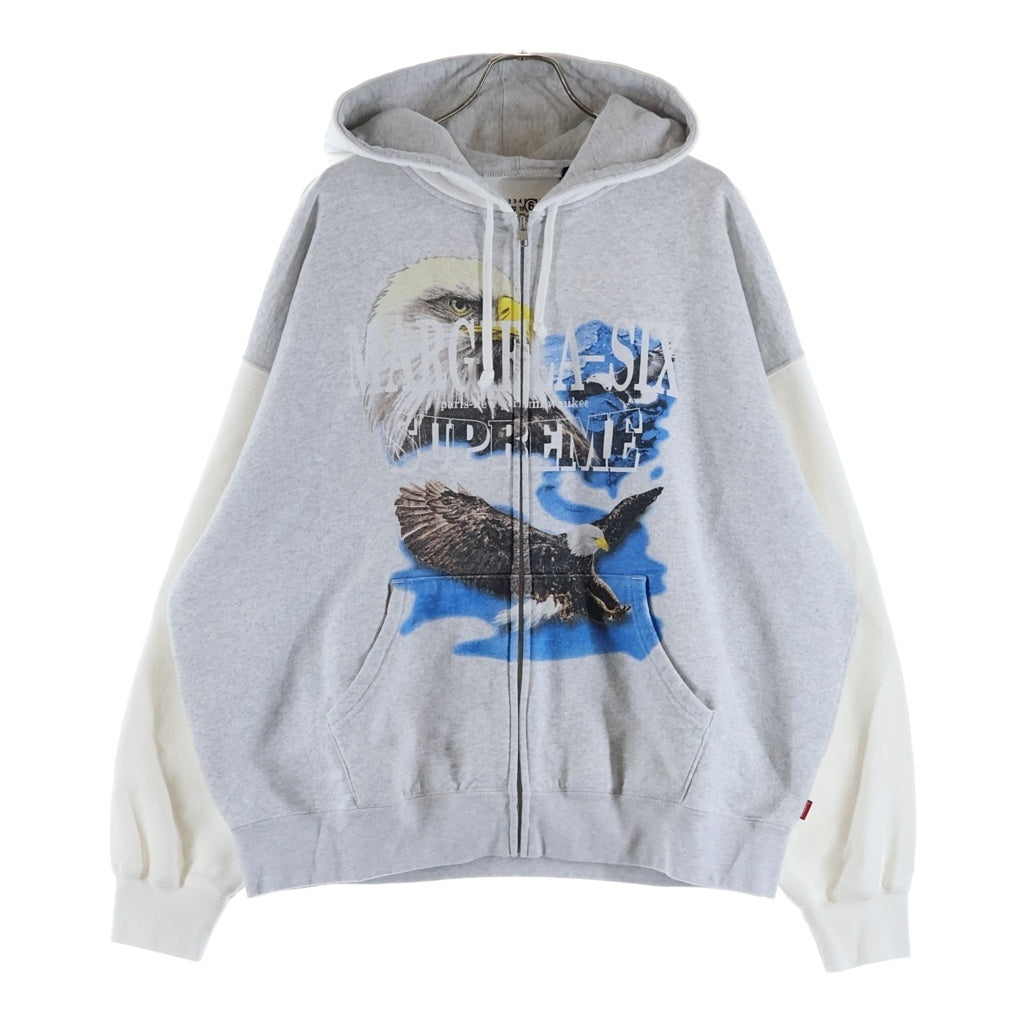 SUPREME(シュプリーム) 26SS ×MM6 Maison Margiela Eagle Zip Up Hooded Sweatshirt メゾンマルジェラ エムエムシックス イーグル ジップアップ フーデッドスウェット パーカー グレー