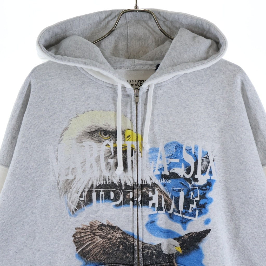 SUPREME(シュプリーム) 26SS ×MM6 Maison Margiela Eagle Zip Up Hooded Sweatshirt メゾンマルジェラ エムエムシックス イーグル ジップアップ フーデッドスウェット パーカー グレー
