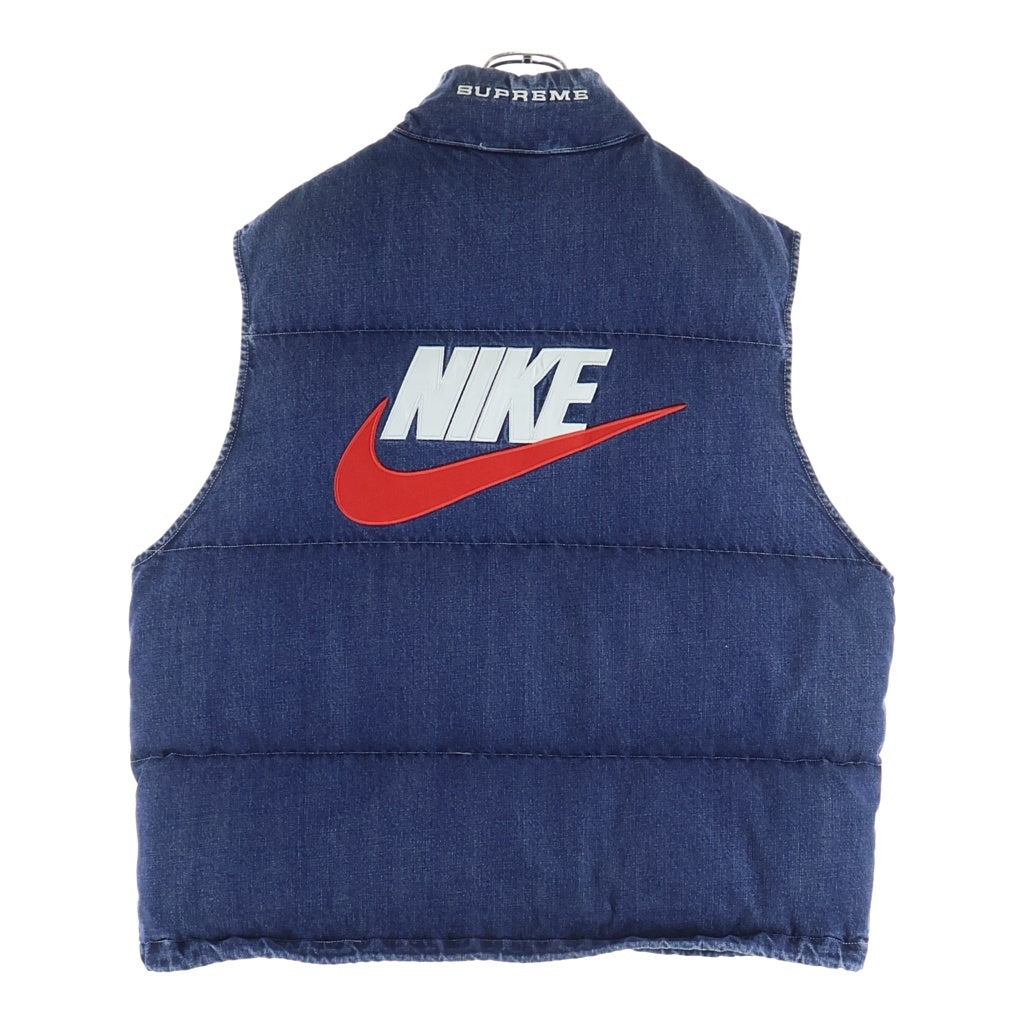 SUPREME(シュプリーム) 24SS ×NIKE Denim Puffer Vest ナイキ バックロゴエンブロイダリー デニム パファーベスト インディゴ FQ0323-451