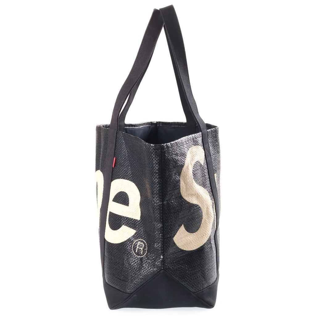 SUPREME(シュプリーム) 20SS Raffia Tote ロゴプリント ラフィアトートバッグ ブラック レディース
