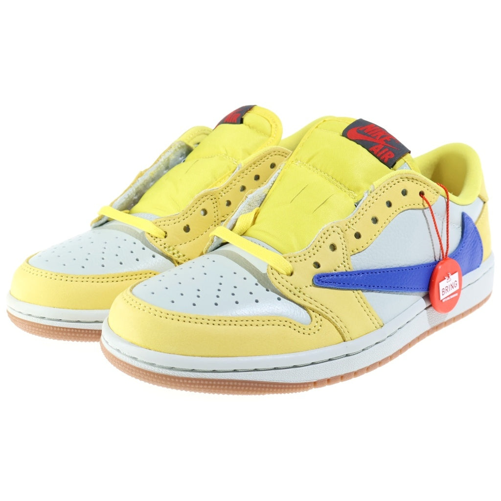 NIKE(ナイキ) ×TRAVIS SCOTT WMNS AIR JORDAN 1 RETRO LOW OG CANARY トラヴィススコット エアジョーダン1 レトロ カナリー ローカットスニーカー レディース US7/24cm DZ4137-700