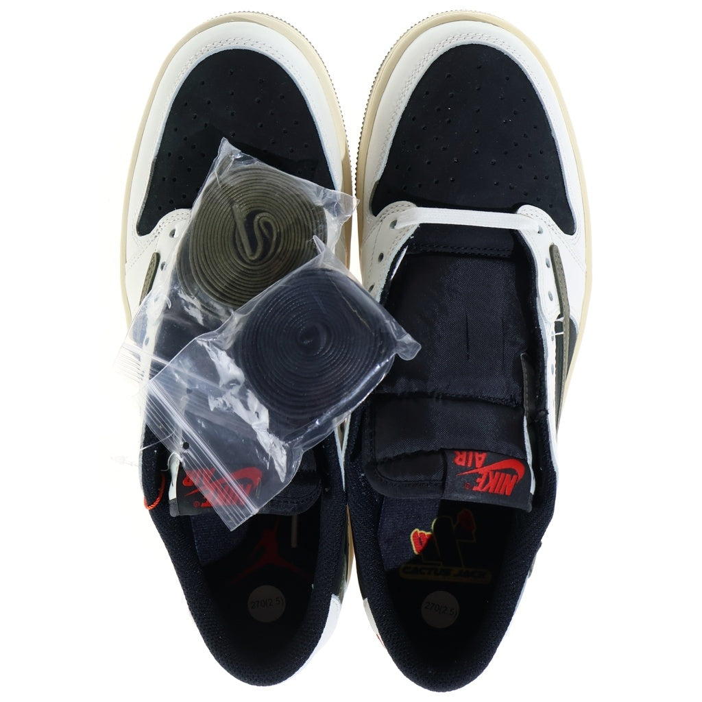 NIKE(ナイキ) ×TRAVIS SCOTT WMNS AIR JORDAN 1 LOW OG MEDIUM OLIVE エアジョーダン1 ローカットスニーカー US10/27cm DZ4137-106