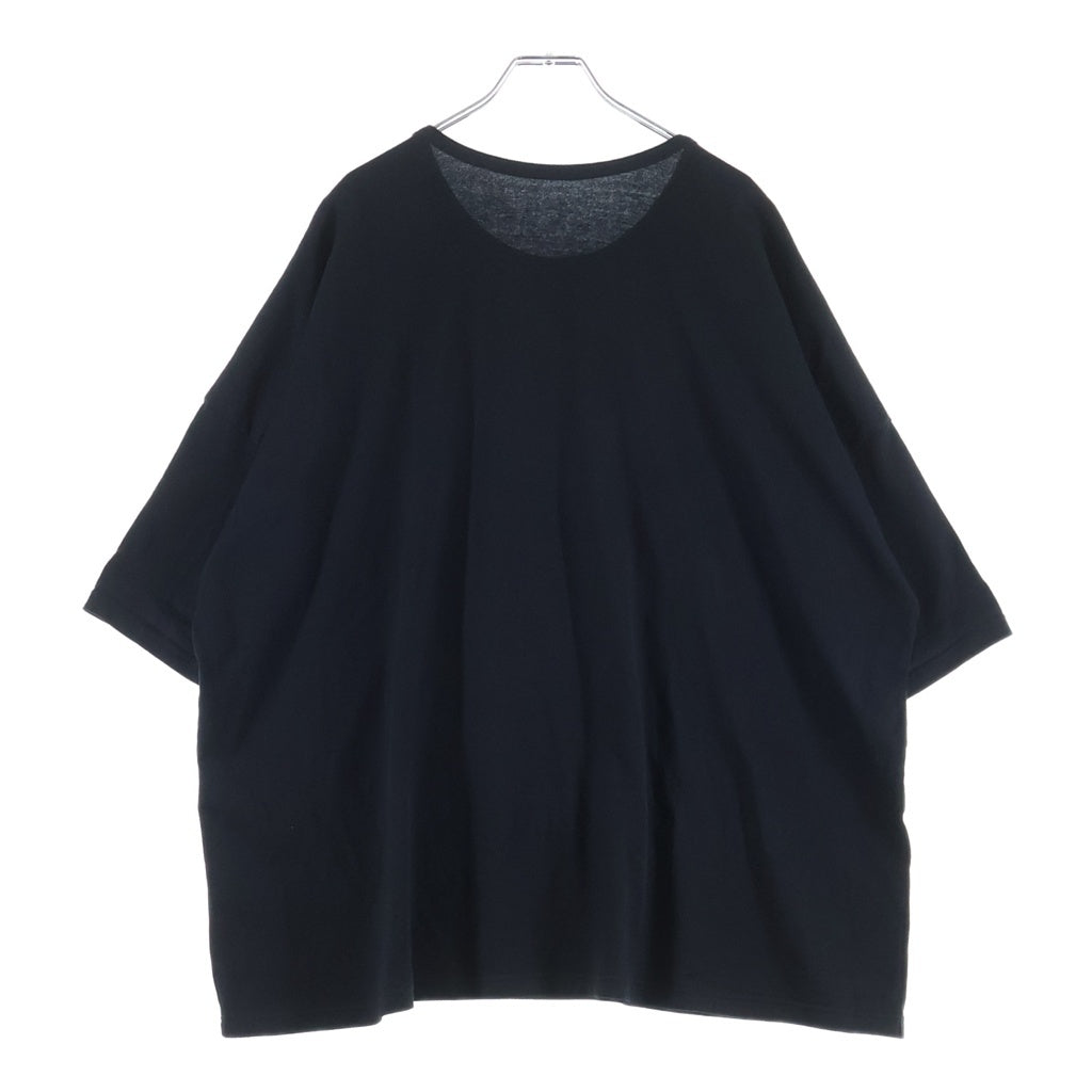 Y's(ワイズ) PIGMENT PRINT BIG TEE ピグメント プリント ビッグ クルーネック半袖Tシャツ カットソー レディース ブラック YQ-T27-678