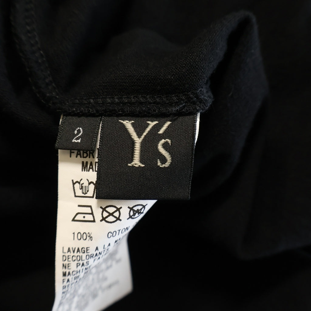 Y's(ワイズ) PIGMENT PRINT BIG TEE ピグメント プリント ビッグ クルーネック半袖Tシャツ カットソー レディース ブラック YQ-T27-678