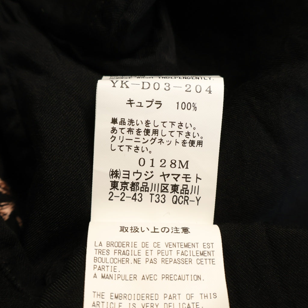 Y's(ワイズ) ロゴデザイン ノーカラー 長袖シャツワンピース ドレス レディース ブラック YK-D03-204