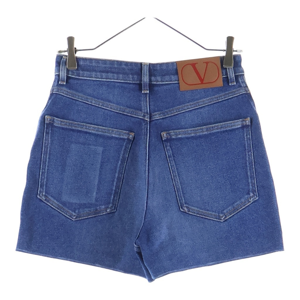VALENTINO(ヴァレンティノ) Vロゴ パッチ デニムショーツ ショートパンツ レディース インディゴ WB3DD12J7C6