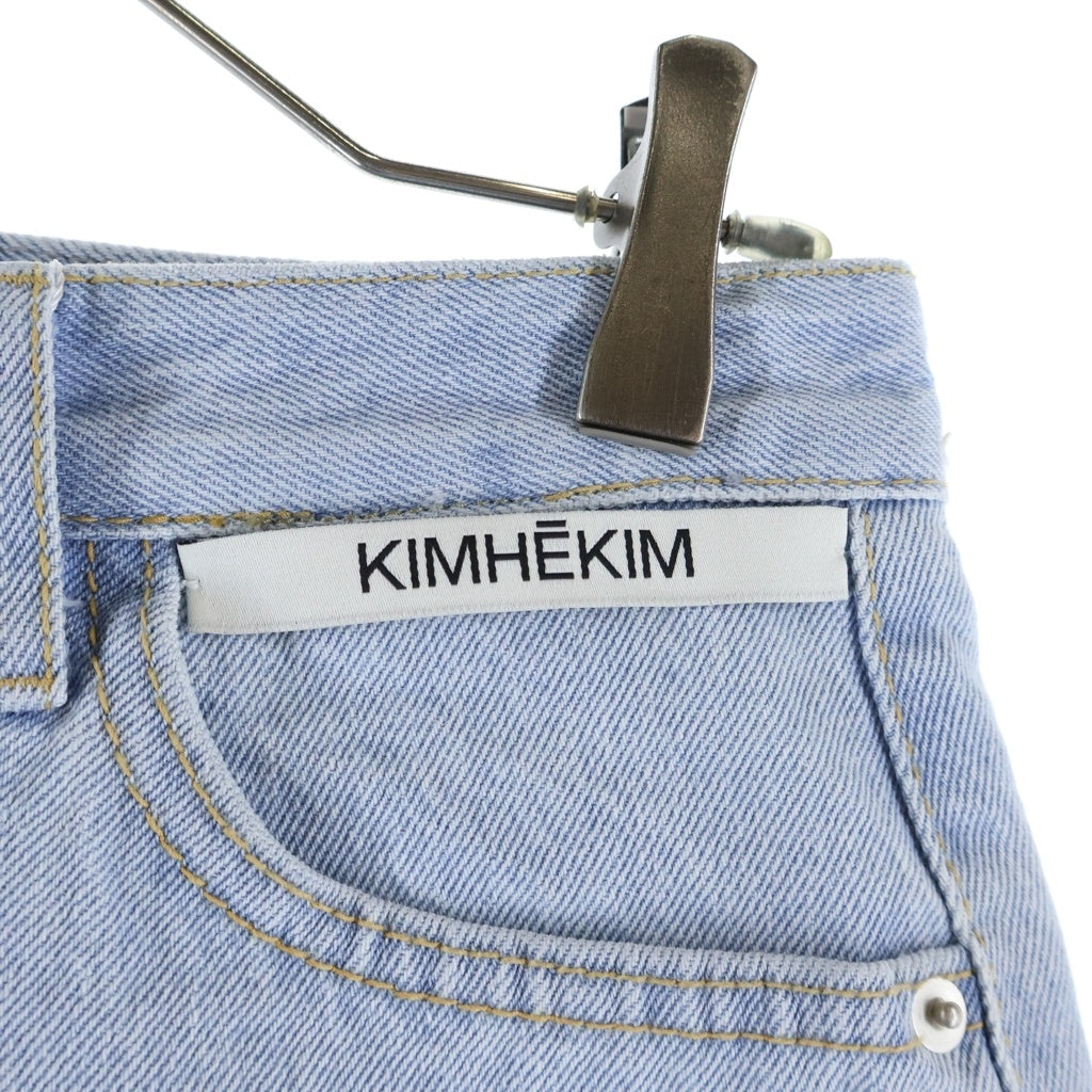 KIMHEKIM(キムヘキム) 23SS ハートスタンプ デニム カットオフ ミニスカート レディース インディゴ VSS23-JN04-SB