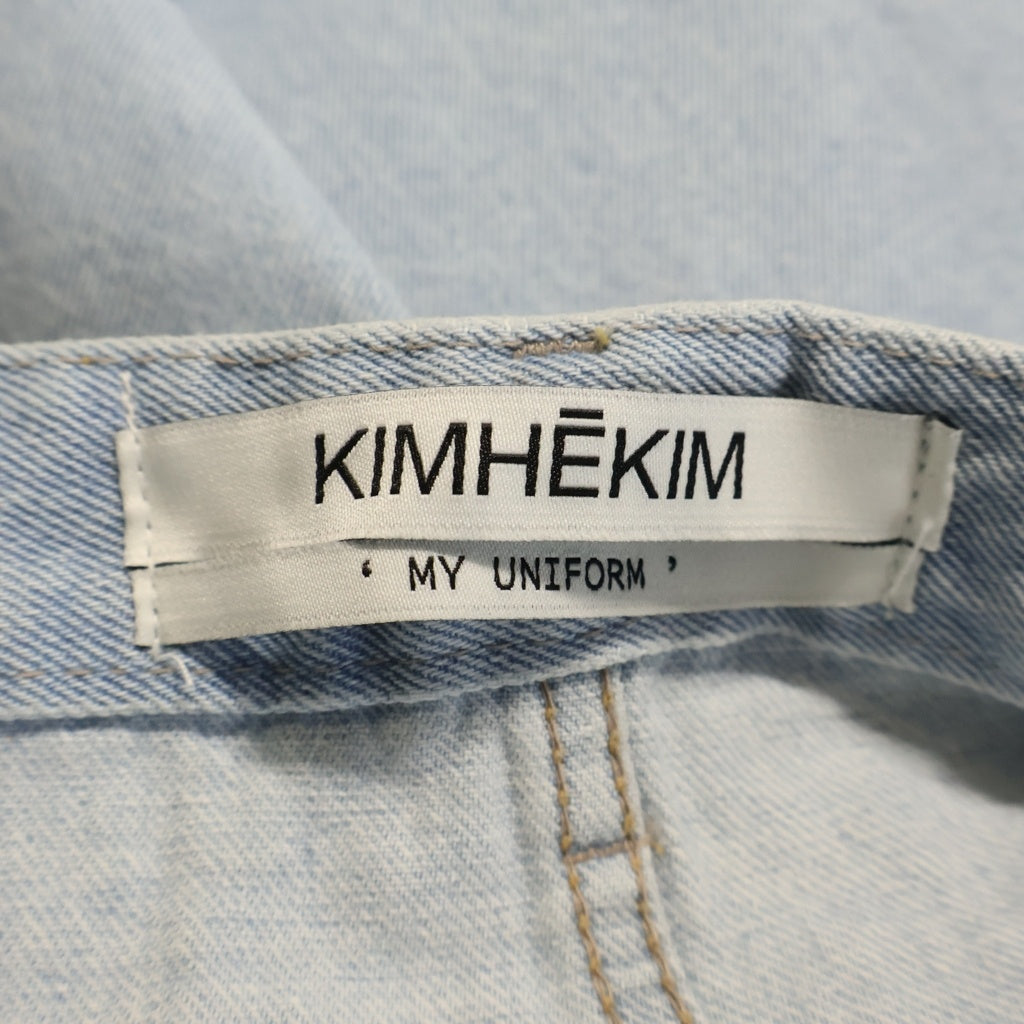 KIMHEKIM(キムヘキム) 23SS ハートスタンプ デニム カットオフ ミニスカート レディース インディゴ VSS23-JN04-SB