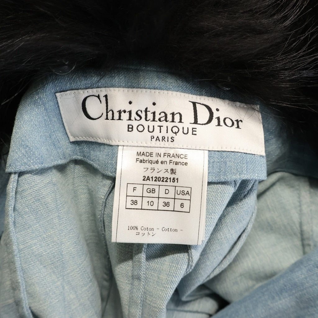 Christian Dior(クリスチャンディオール) 02SS ファーカラーデザイン 3B デニムジャケット レディース ブルー 2A12022151