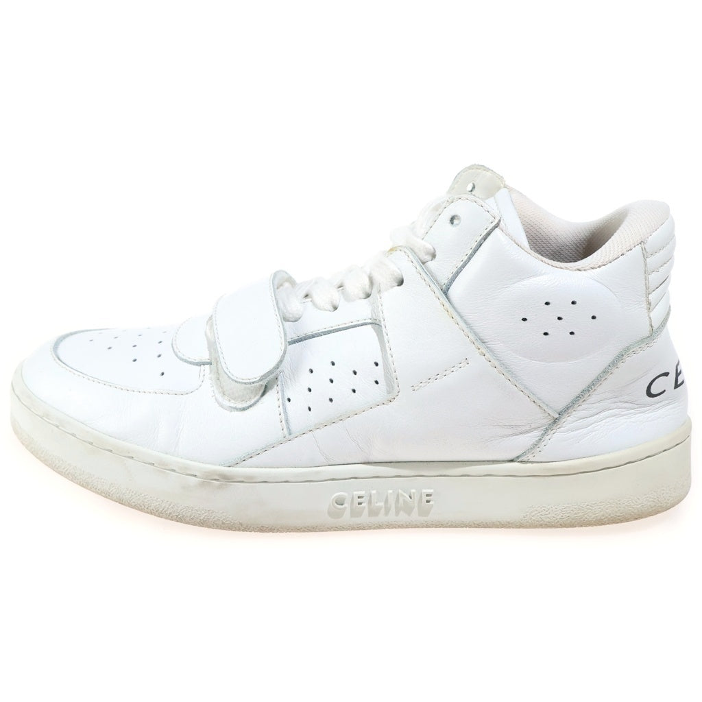 CELINE(セリーヌ) ロゴプリント レザー ハイカットスニーカー レディース ホワイト RM1210