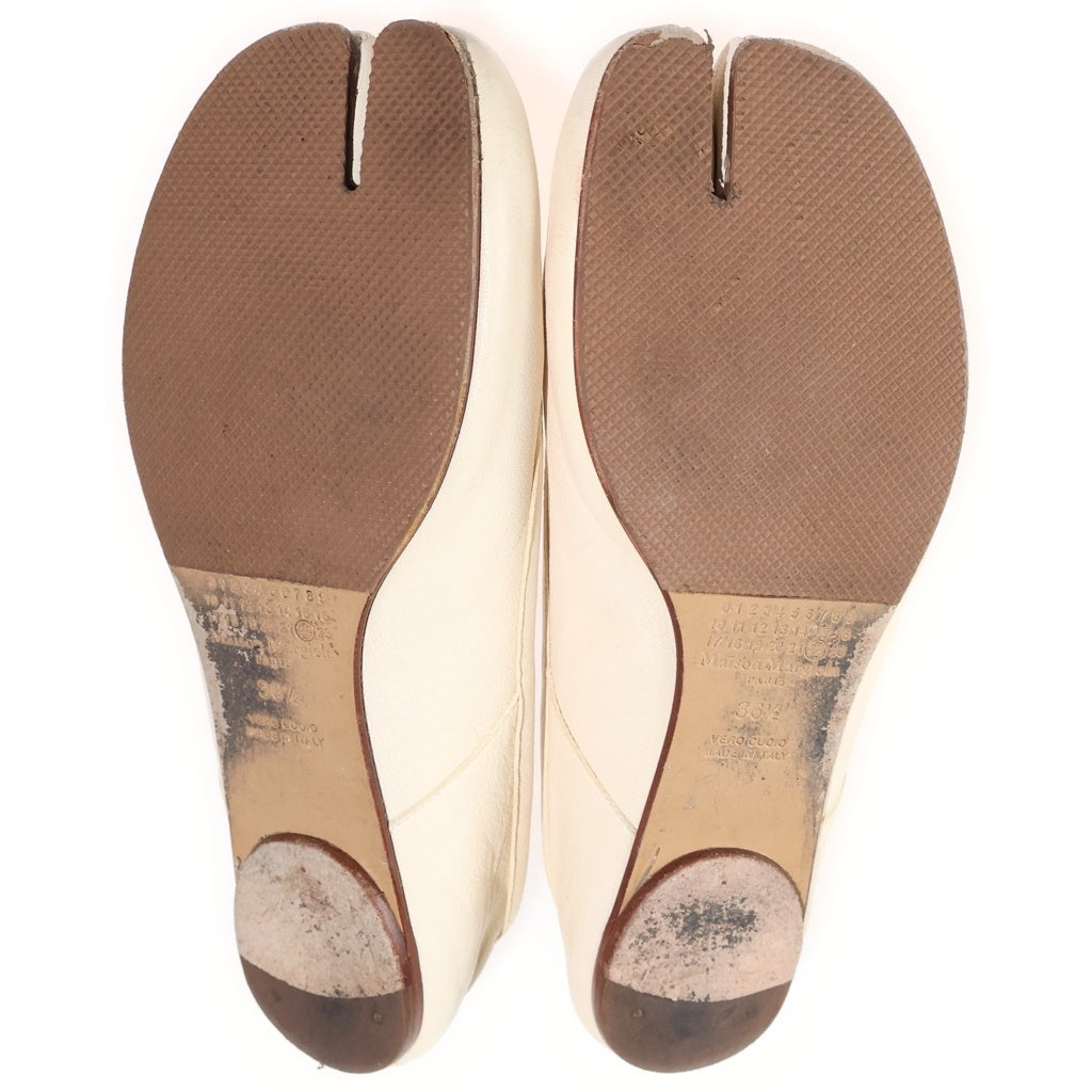 Maison Margiela(メゾンマルジェラ) TABI タビ レザー バレエシューズ パンプス レディース ベージュ S58WZ0042