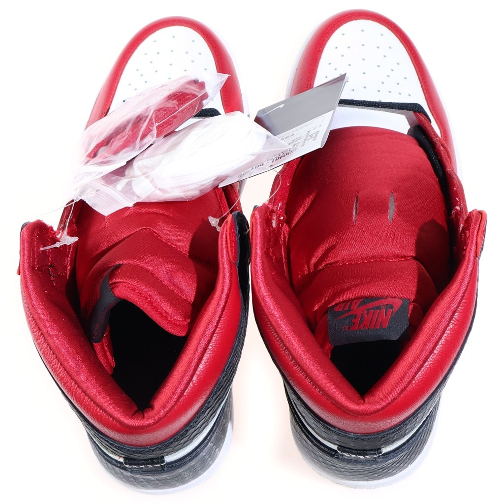 NIKE(ナイキ) WMNS AIR JORDAN 1 HIGH OG SATIN RED ウィメンズ エアジョーダン サテンレッド ハイカットスニーカー レッド/ホワイト US9/26cm CD0461-601