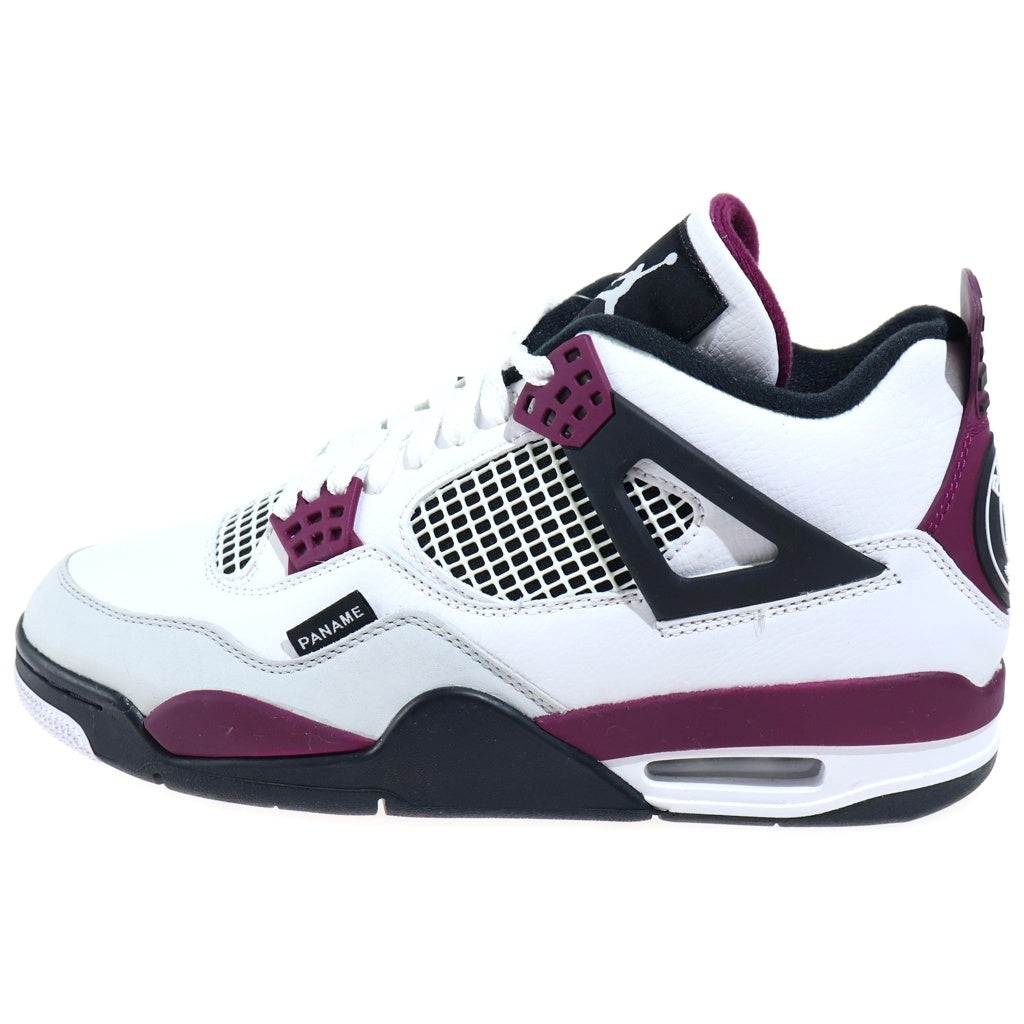 NIKE(ナイキ) ×PARIS SAINT-GERMAIN AIR JORDAN 4 RETRO パリサンジェルマン エアジョーダン レトロ ハイカットスニーカー ホワイト/パープル US9/27cm CZ5624-100