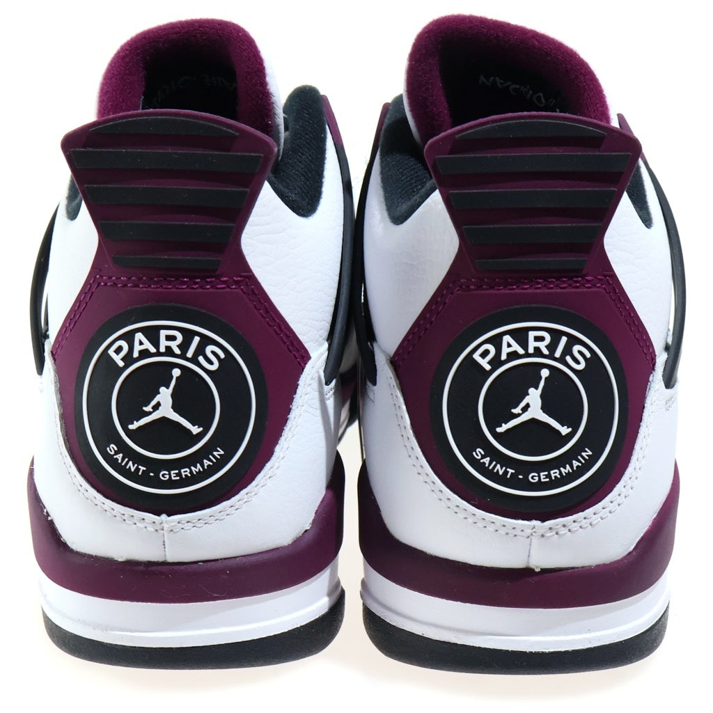 NIKE(ナイキ) ×PARIS SAINT-GERMAIN AIR JORDAN 4 RETRO パリサンジェルマン エアジョーダン レトロ ハイカットスニーカー ホワイト/パープル US9/27cm CZ5624-100