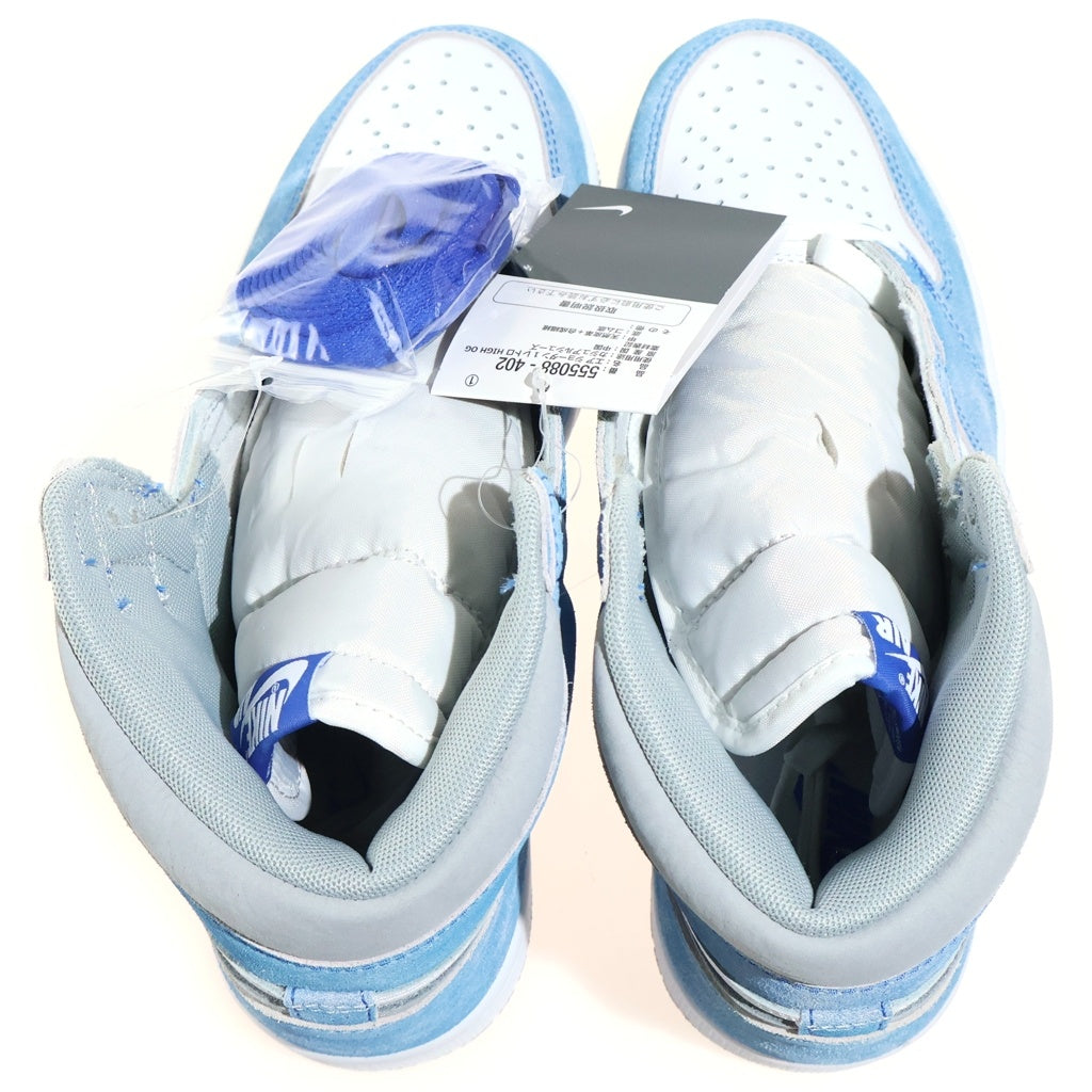 NIKE(ナイキ) AIR JORDAN 1 HIGH OG HYPER ROYAL エアジョーダン ハイパーロイヤル ハイカットスニーカー ライトブルー/ホワイト US9/27cm 555088-402