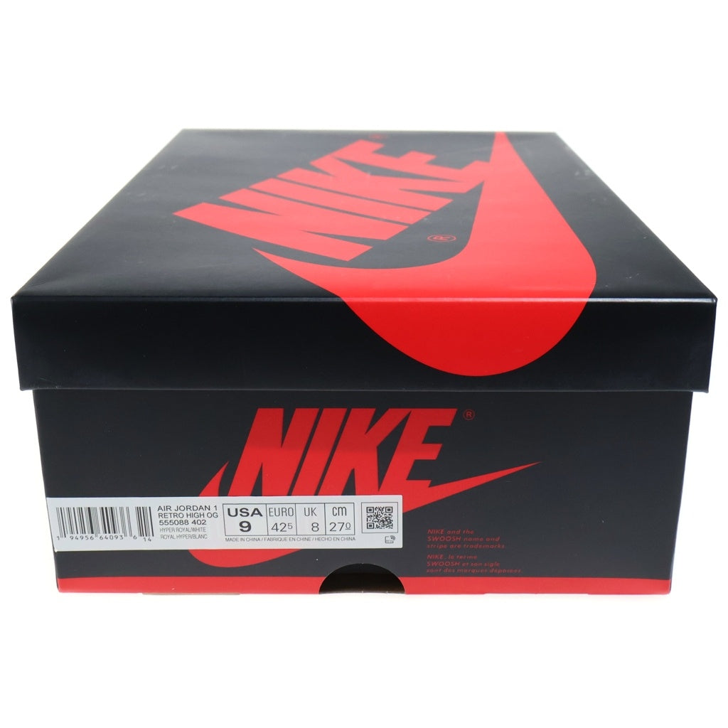 NIKE(ナイキ) AIR JORDAN 1 HIGH OG HYPER ROYAL エアジョーダン ハイパーロイヤル ハイカットスニーカー ライトブルー/ホワイト US9/27cm 555088-402