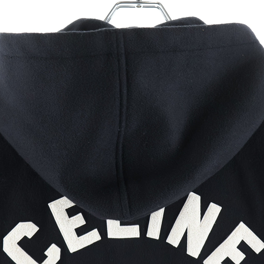 CELINE(セリーヌ) 23AW COLLEGE PARKA IN DOUBLE FACE WOOL ダブルフェイス ウール カレッジパーカー ロングコート ブラック 2V73S553R