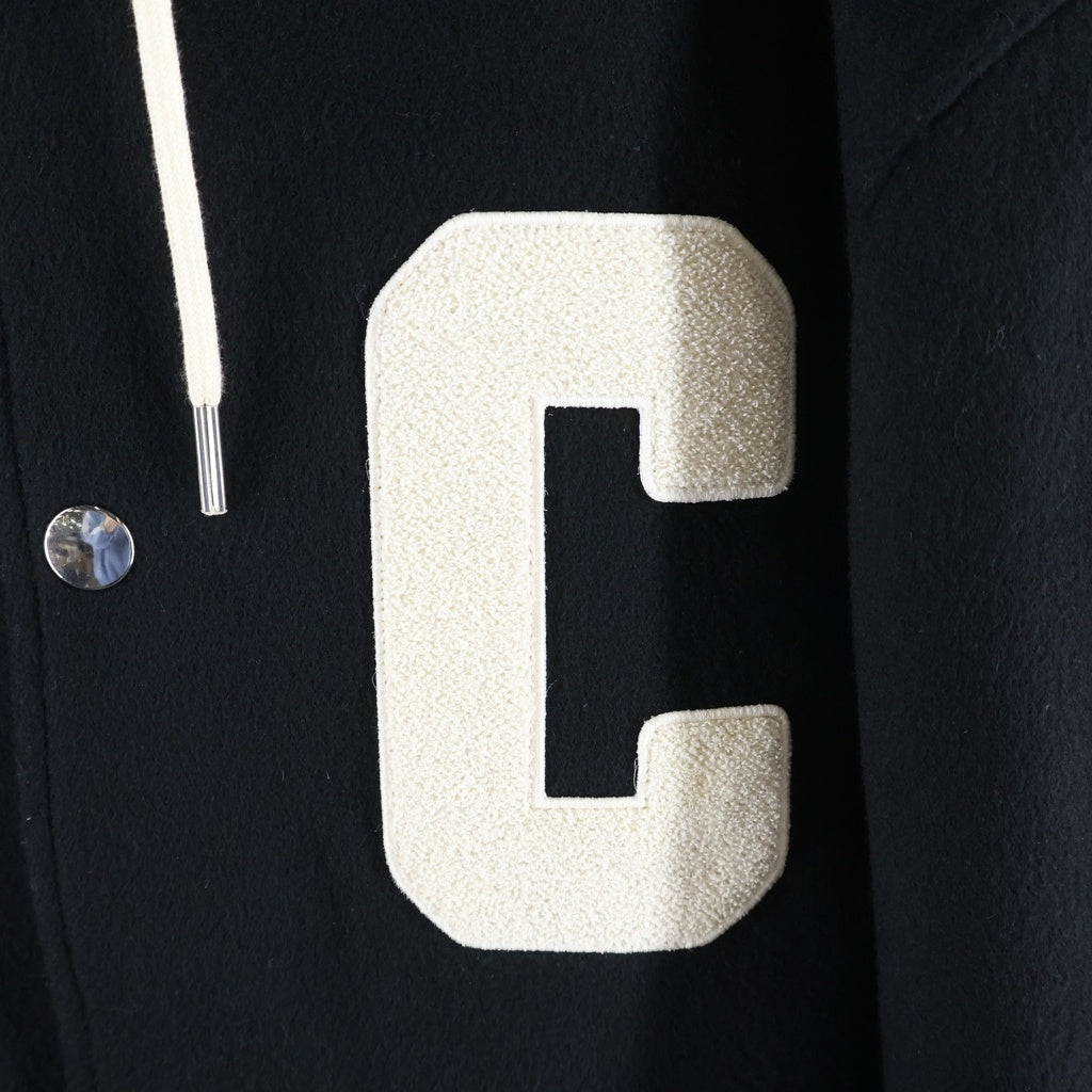 CELINE(セリーヌ) 23AW COLLEGE PARKA IN DOUBLE FACE WOOL ダブルフェイス ウール カレッジパーカー ロングコート ブラック 2V73S553R