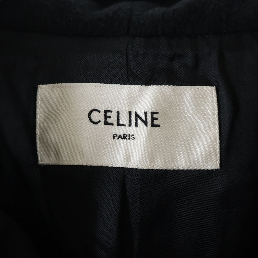CELINE(セリーヌ) 23AW COLLEGE PARKA IN DOUBLE FACE WOOL ダブルフェイス ウール カレッジパーカー ロングコート ブラック 2V73S553R