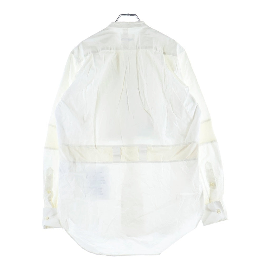 TAKAHIROMIYASHITA The SoloIst.(タカヒロミヤシタザソロイスト) 20SS Band Collar Shirt コットン バンドカラー 長袖ドレスシャツ ホワイト 0001DSS20