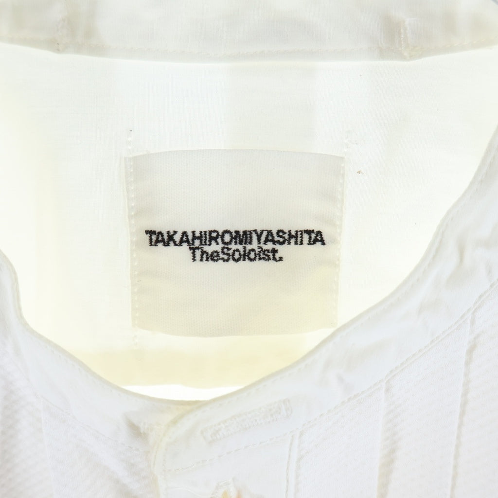 TAKAHIROMIYASHITA The SoloIst.(タカヒロミヤシタザソロイスト) 20SS Band Collar Shirt コットン バンドカラー 長袖ドレスシャツ ホワイト 0001DSS20