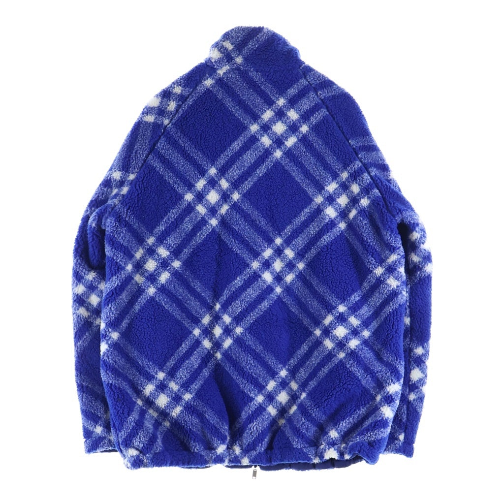 BURBERRY(バーバリー) 23AW COLORBLOCK CHECK CASUAL LONG-SLEEVE JACKET カラーブロックチェック カジュアル ロングスリーブ リバーシブル ボアジャケット ブルゾン ブルー 8078777