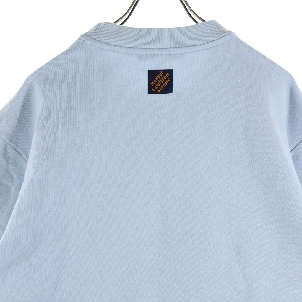 LOUIS VUITTON(ルイヴィトン) 25AW LOGO EMBROIDERY SWEATSHIRT ロゴエンブロイダリー クルーネック スウェットシャツ トレーナー ブルー RM252MV FWC HTY09W