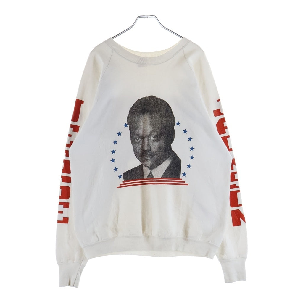 VINTAGE(ヴィンテージ) 80S VINTAGE USA製 JESSE JACKSON CREWNECK SWEATSHIRT FRUIT OF THE LOOM ヴィンテージ ジェシー ジャクソン クルーネック 長袖スウェット ホワイト