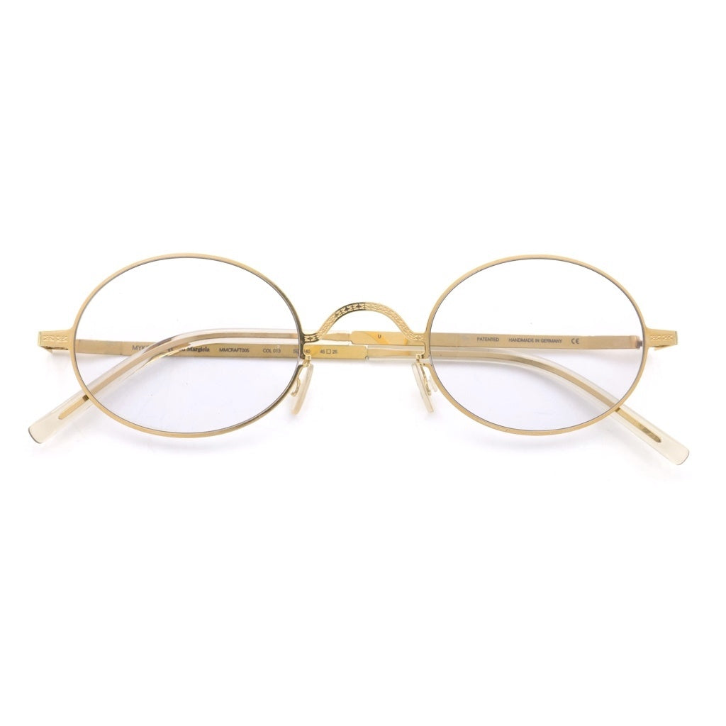 MYKITA(マイキータ) ×Maison Margiela メゾンマルジェラ オーバルメタルフレーム カラーレンズサングラス アイウェア 眼鏡 ゴールド MMCRAFT005