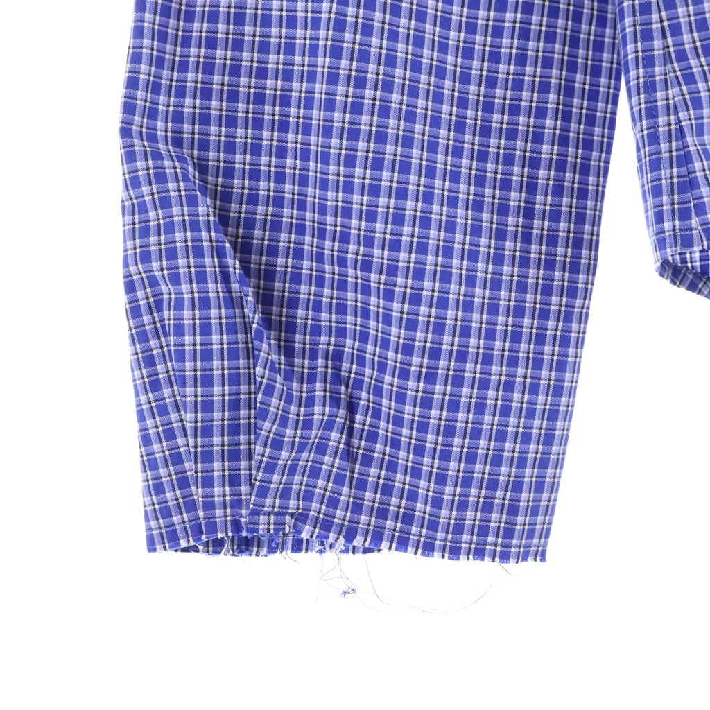 miumiu(ミュウミュウ) 24SS ロゴエンブロイダリー チェックロングスリーブシャツ ブルー MK1842 S000 142K