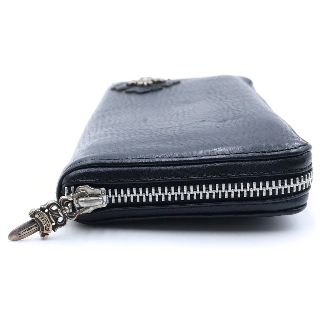 CHROME HEARTS(クロムハーツ) RC F ZP2 フィリグリープラス装飾 ラウンドジップレザーロングウォレット 財布 ブラック