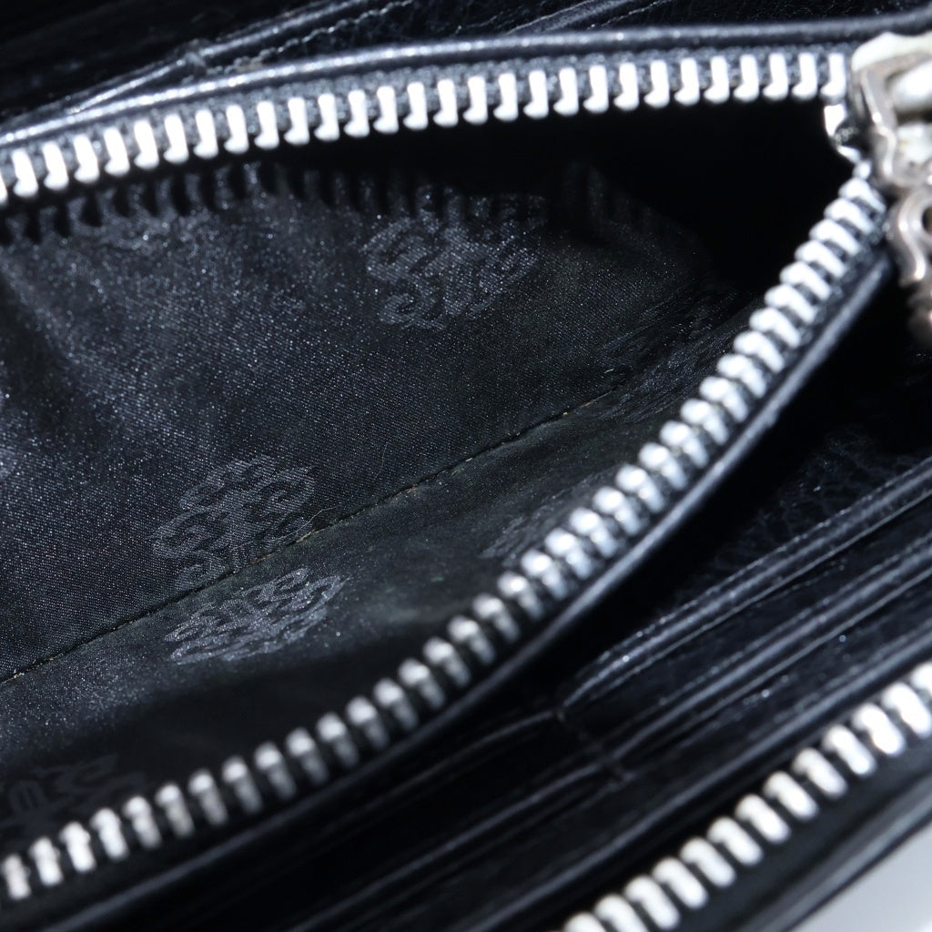CHROME HEARTS(クロムハーツ) RC F ZP2 フィリグリープラス装飾 ラウンドジップレザーロングウォレット 財布 ブラック