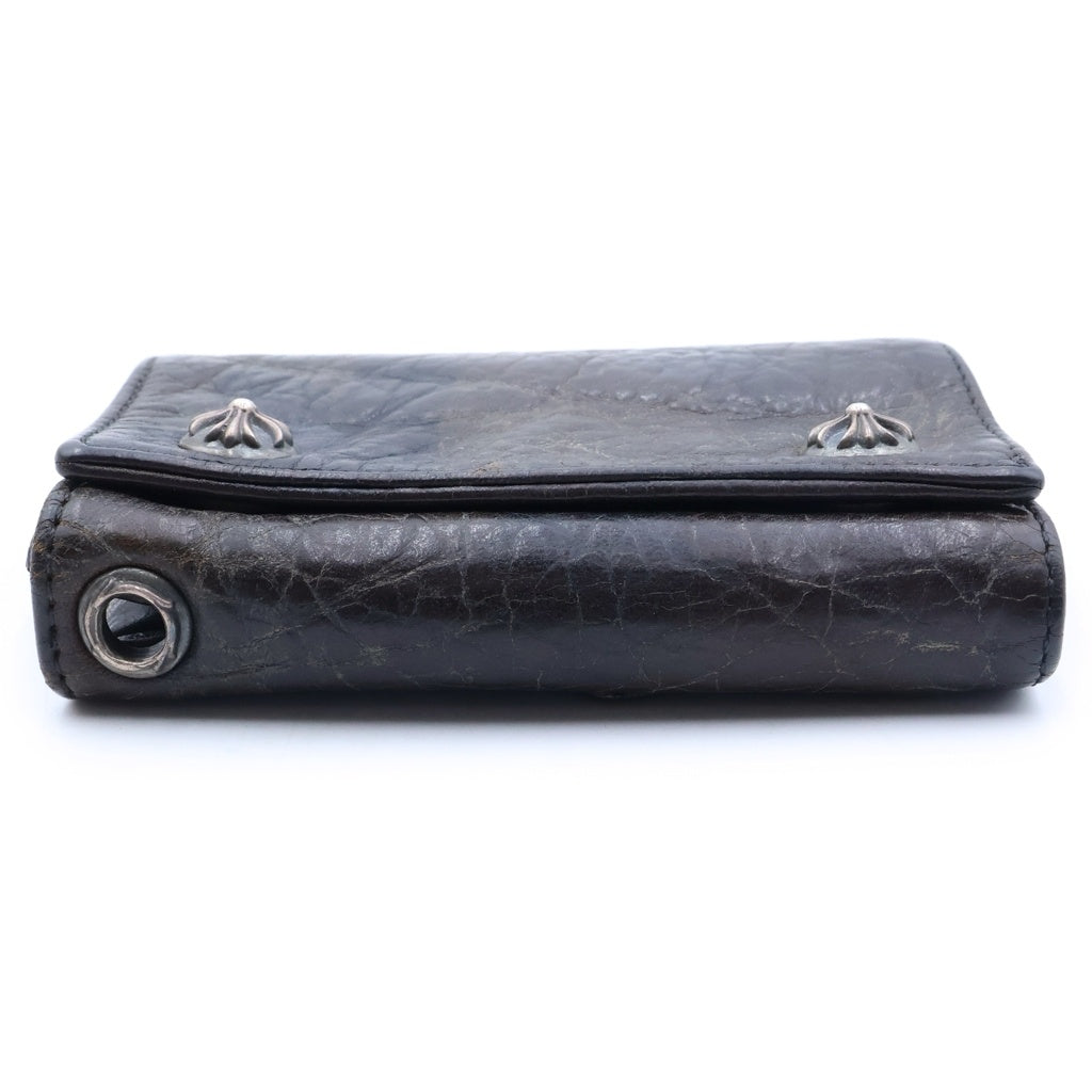 CHROME HEARTS(クロムハーツ) 3FOLD 3 フォールド クロスボタンレザーウォレット 財布 カモフラ 迷彩 ブラウン