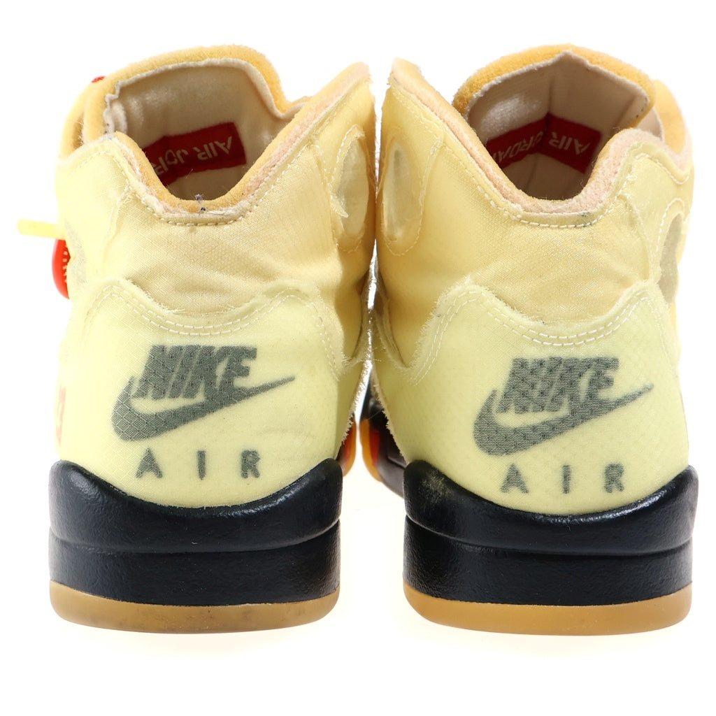 NIKE(ナイキ) ×OFF-WHITE AIR JORDAN オフホワイト エアジョーダン 5 セイル ハイカットスニーカー アイボリー US10/28cm DH8565-100