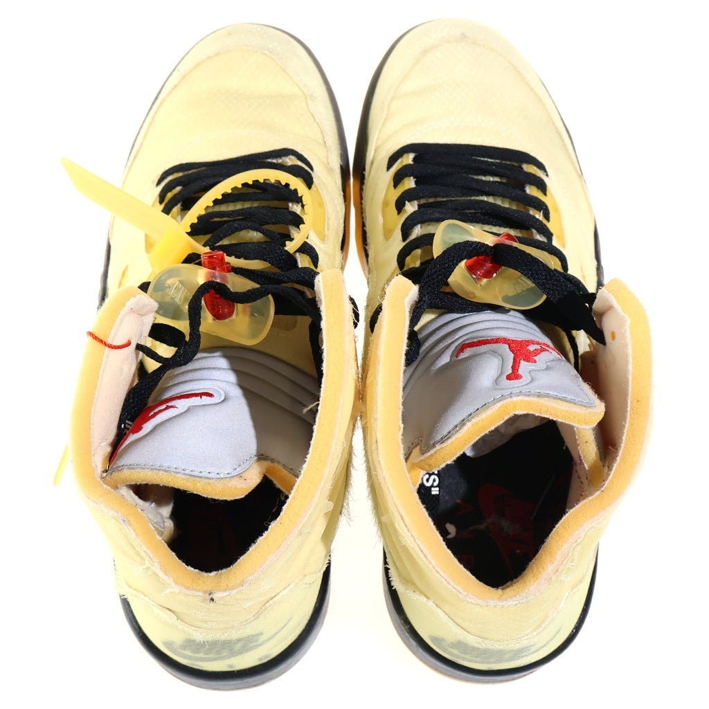 NIKE(ナイキ) ×OFF-WHITE AIR JORDAN オフホワイト エアジョーダン 5 セイル ハイカットスニーカー アイボリー US10/28cm DH8565-100