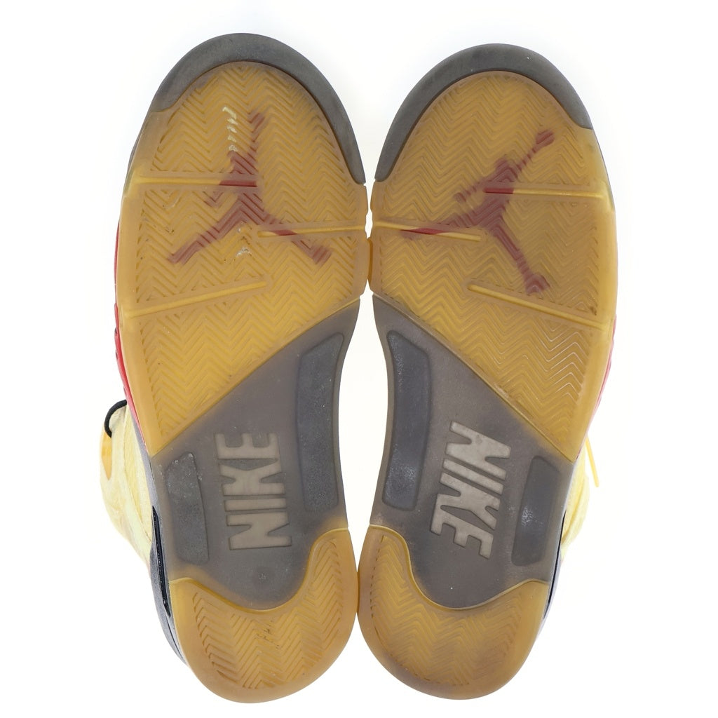 NIKE(ナイキ) ×OFF-WHITE AIR JORDAN オフホワイト エアジョーダン 5 セイル ハイカットスニーカー アイボリー US10/28cm DH8565-100
