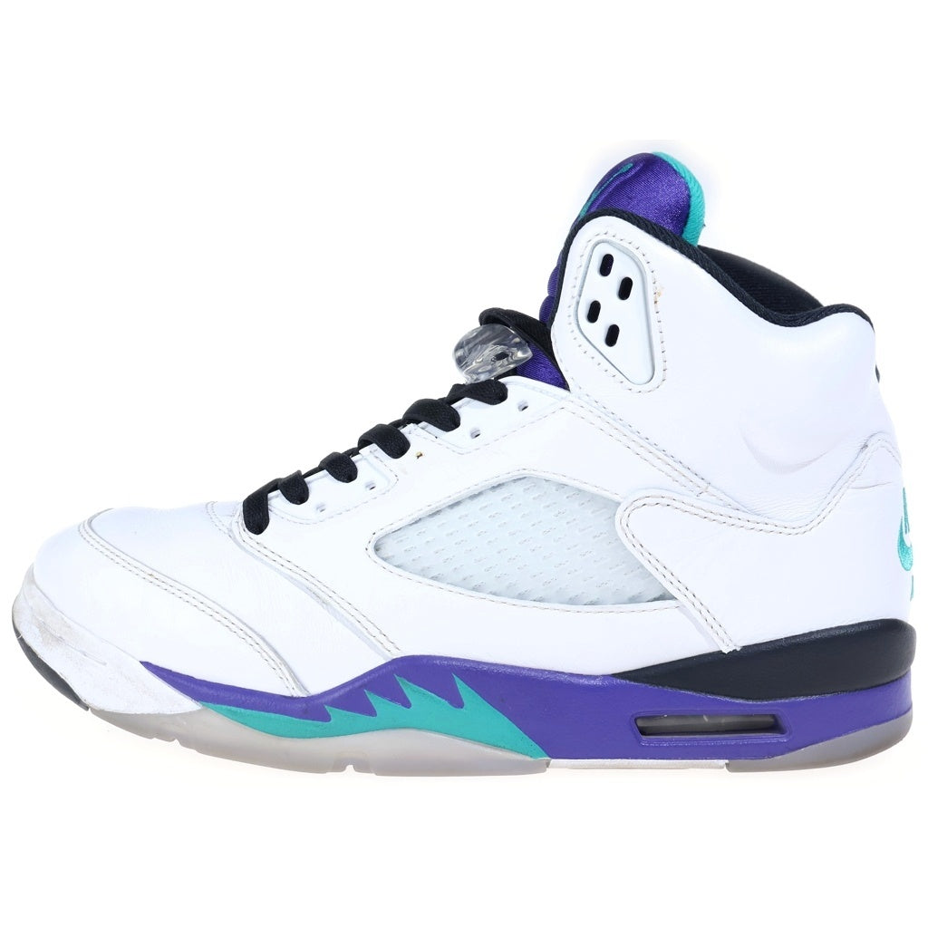NIKE(ナイキ) AIR JORDAN EMERALD-GRAPE エアジョーダン 5 エメラルドグレープ ハイカットスニーカー ホワイト/パープル US10/28cm HQ7978-100