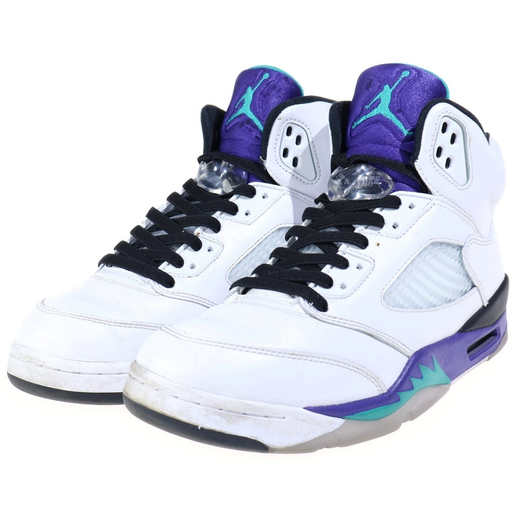 NIKE(ナイキ) AIR JORDAN EMERALD-GRAPE エアジョーダン 5 エメラルドグレープ ハイカットスニーカー ホワイト/パープル US10/28cm HQ7978-100