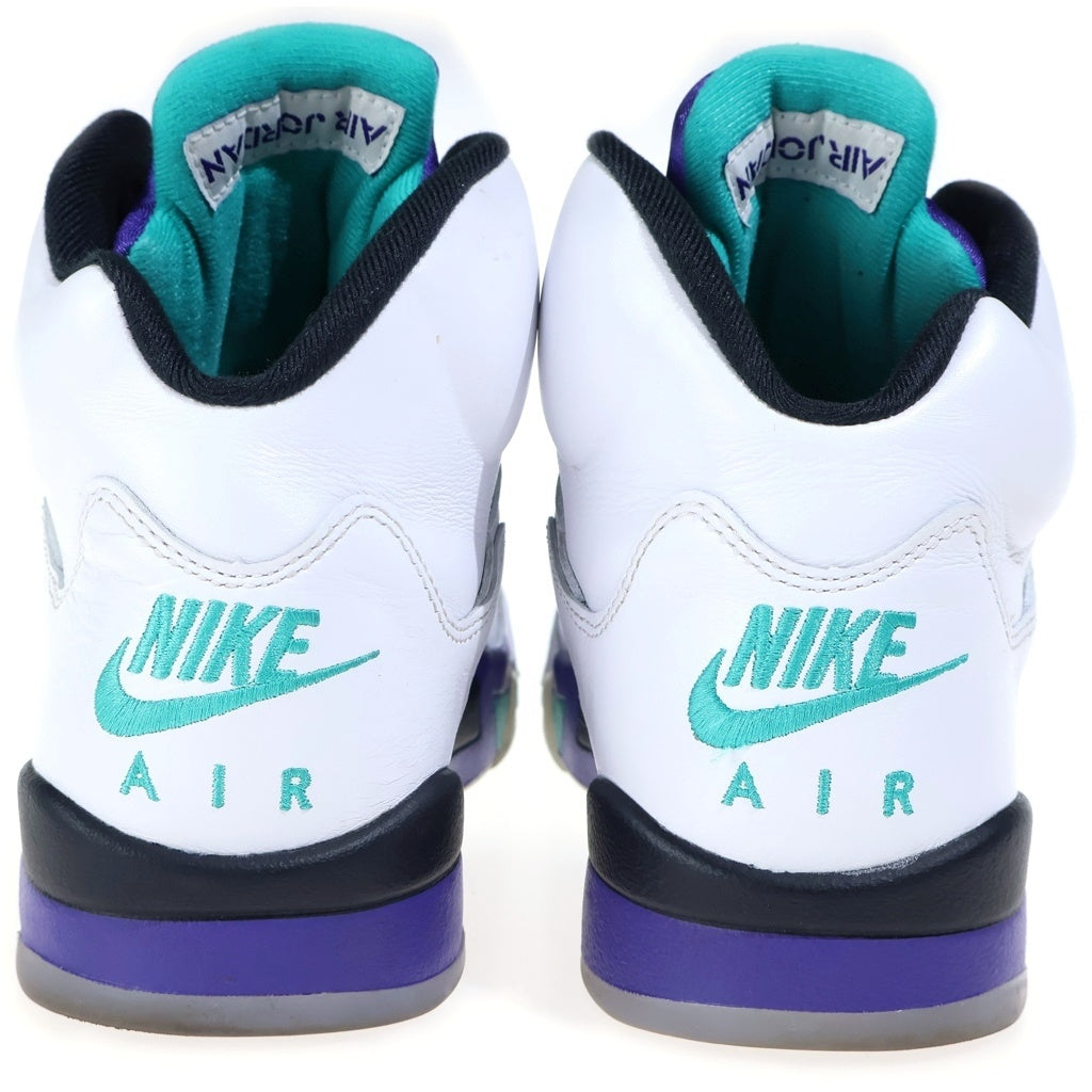 NIKE(ナイキ) AIR JORDAN EMERALD-GRAPE エアジョーダン 5 エメラルドグレープ ハイカットスニーカー ホワイト/パープル US10/28cm HQ7978-100