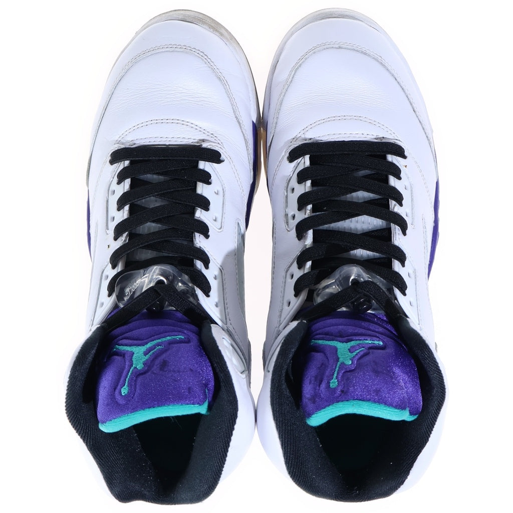 NIKE(ナイキ) AIR JORDAN EMERALD-GRAPE エアジョーダン 5 エメラルドグレープ ハイカットスニーカー ホワイト/パープル US10/28cm HQ7978-100