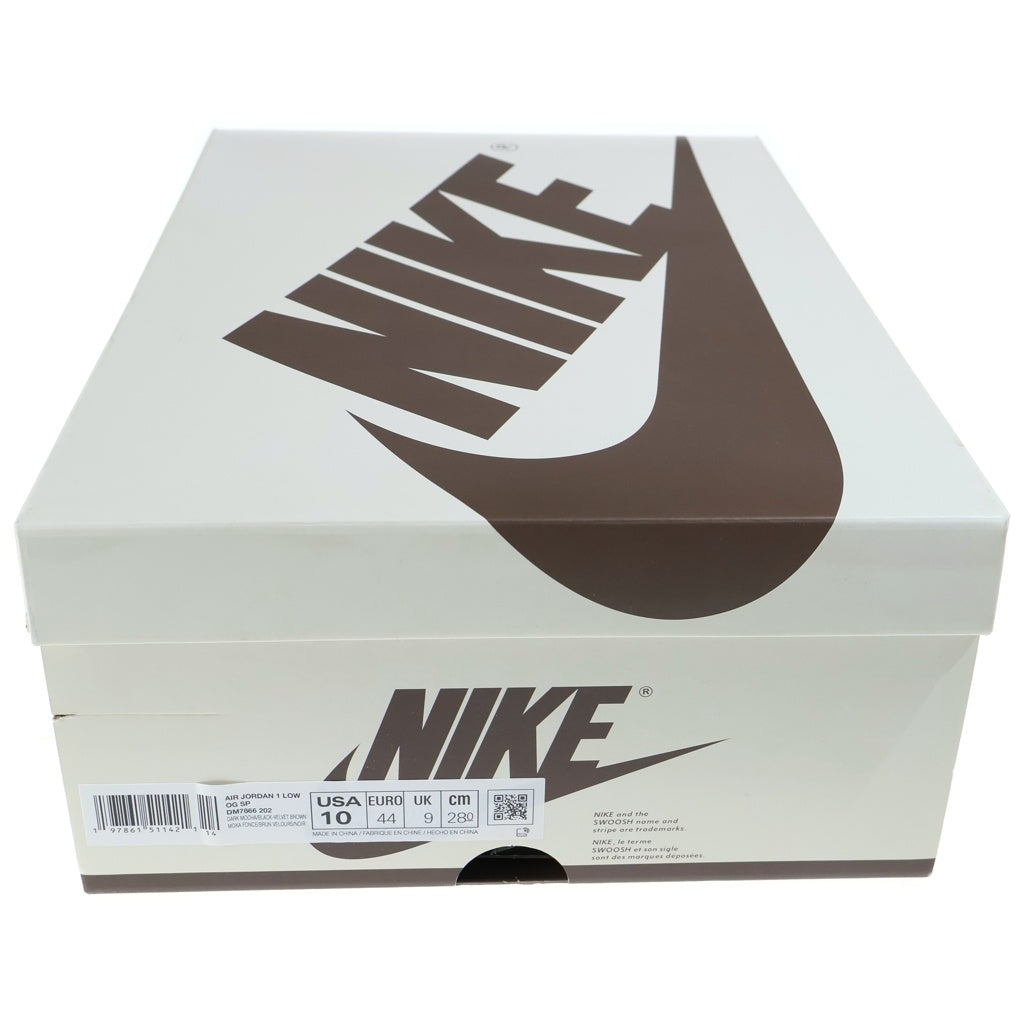 NIKE(ナイキ) ×TRAVIS SCOTT AIR JORDAN LOW OG SP VELVET BROWN トラヴィススコット エアジョーダン1 ベルベット ローカットスニーカー ブラウン US10/28cm DM7866-202