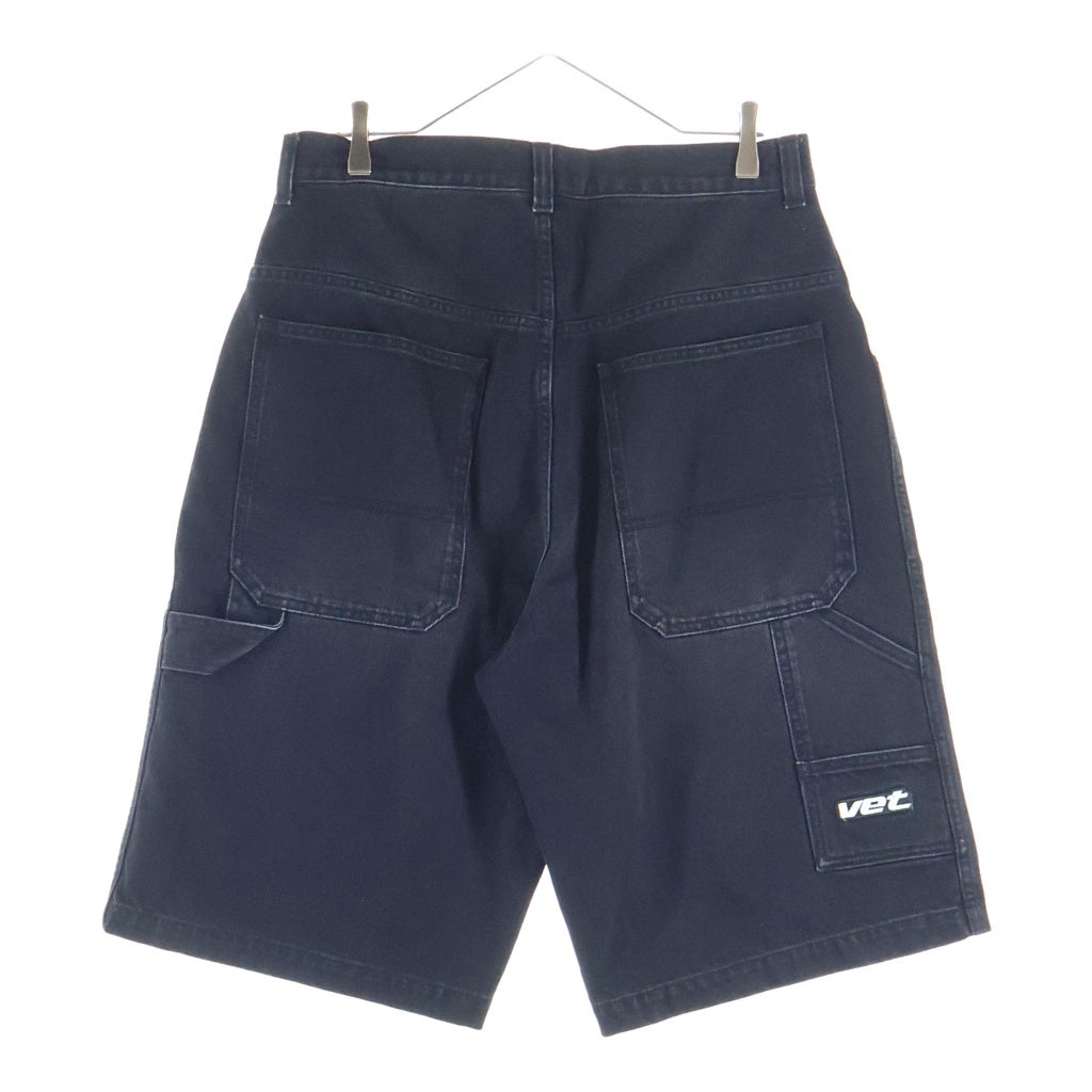 VETEMENTS(ヴェトモン) 25AW HIP-HOP SHORTS ヒップホップ フェード加工 カーペンターデニムショーツ ハーフパンツ ブラック UH76DP125B2